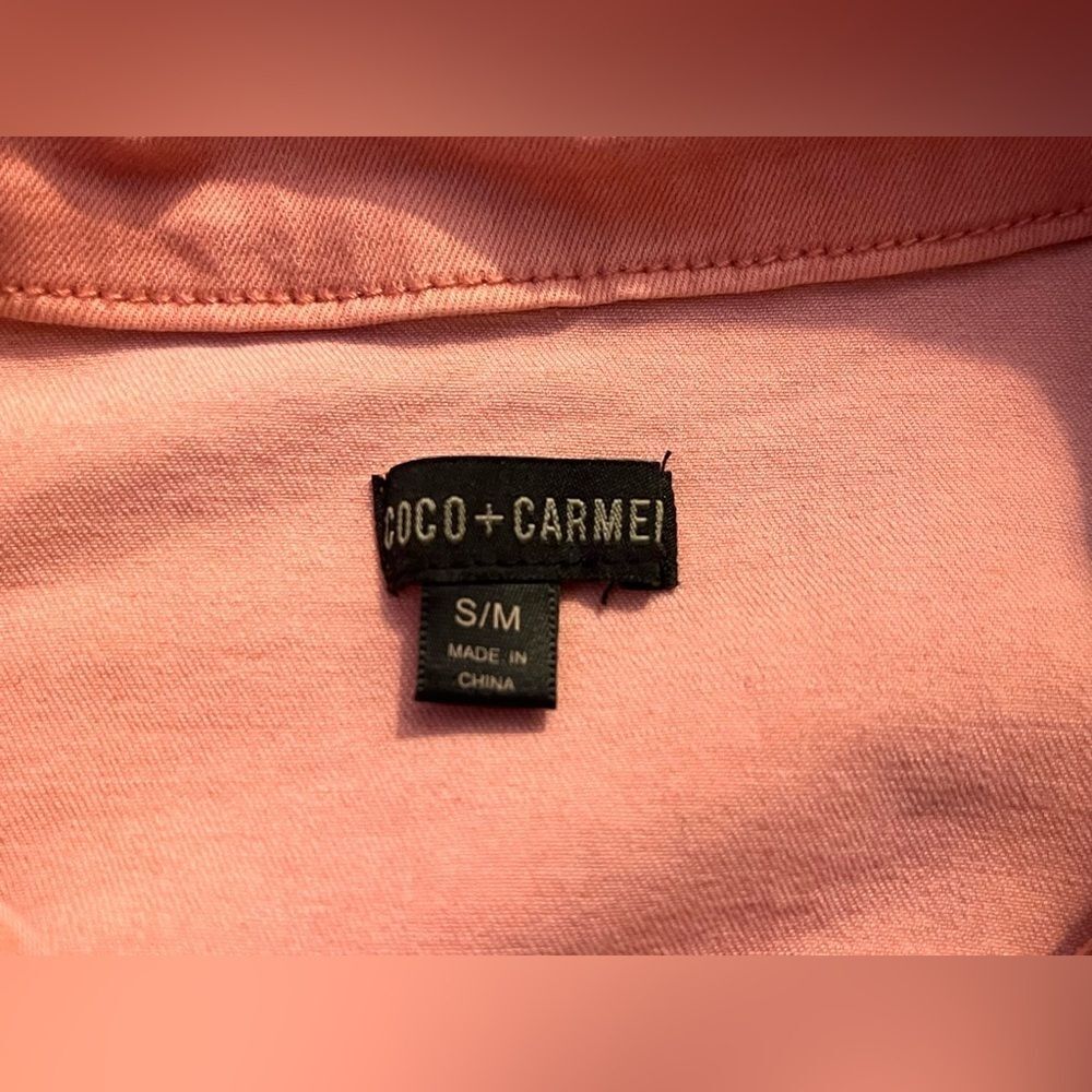 Coco+Carmen Women's Pink Tone Cotton Blend Button Up Jacket w Pockets Size S/M - Picture 5 of 15